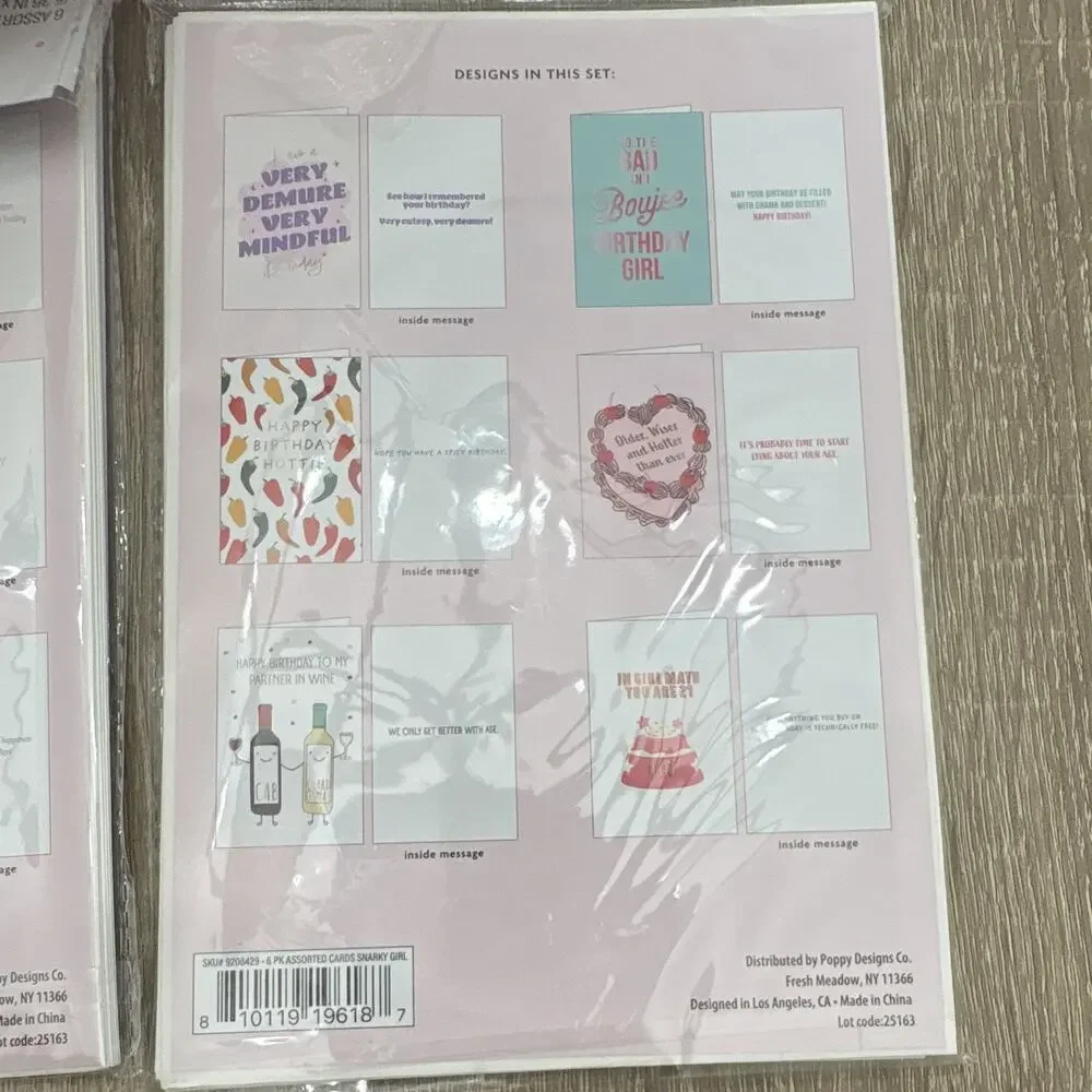 Poppy Designs Co. Birthday Greeting Cards Bulk w/ Envelopes, Folded 5.36x8.22